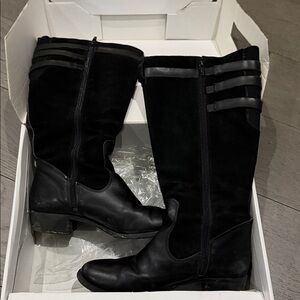 Hush Puppies Black Suede Tall Boots